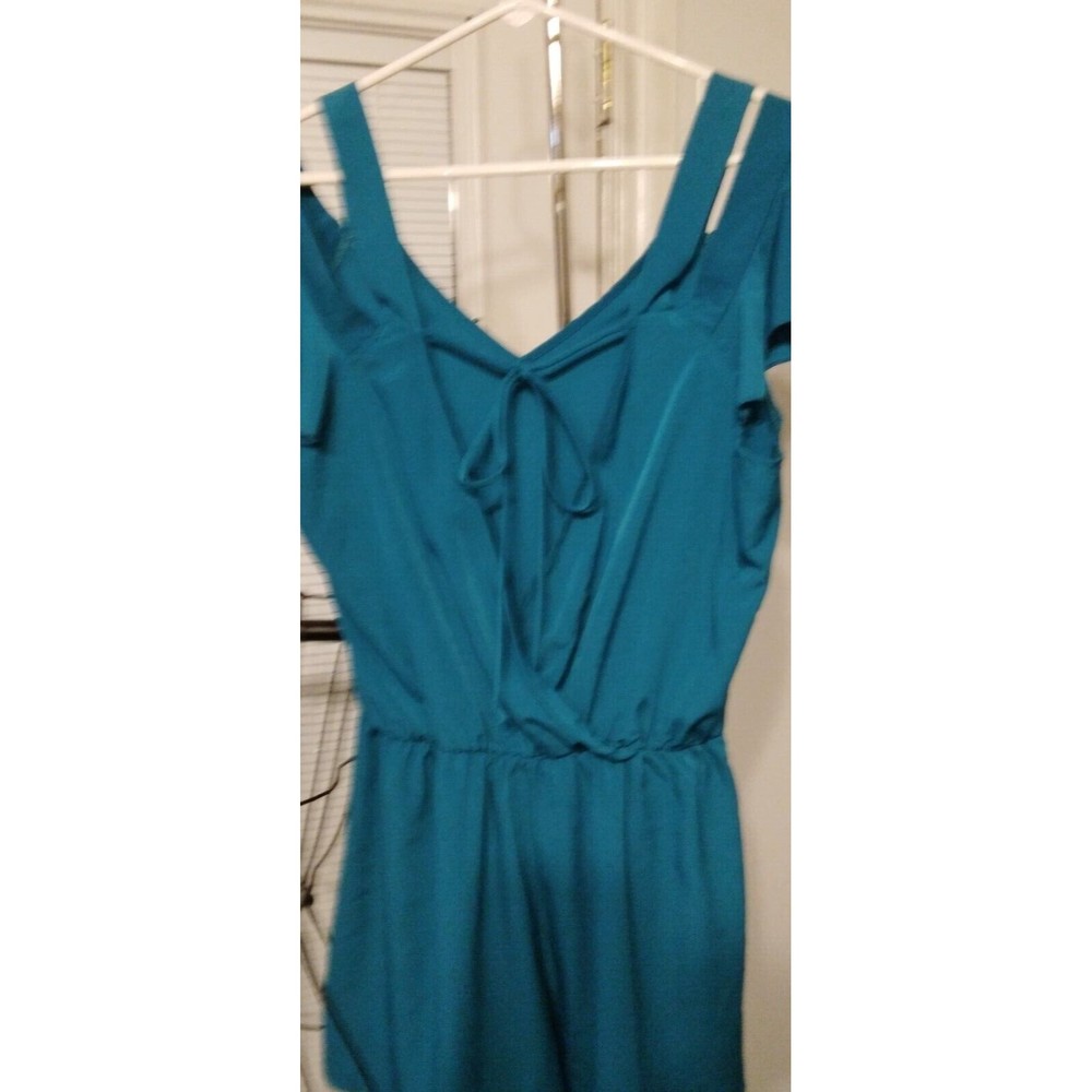Peppermint womens teal sleeveless romper size medium. - Picture 4 of 9